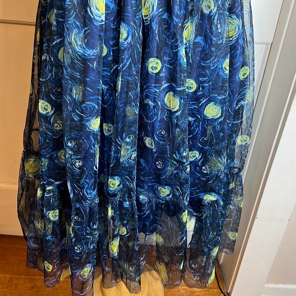 Hot Topic Thorn & Fable Starry Nights Mesh Puff Sleeve Dress New Plus Size 1 - Picture 4 of 8